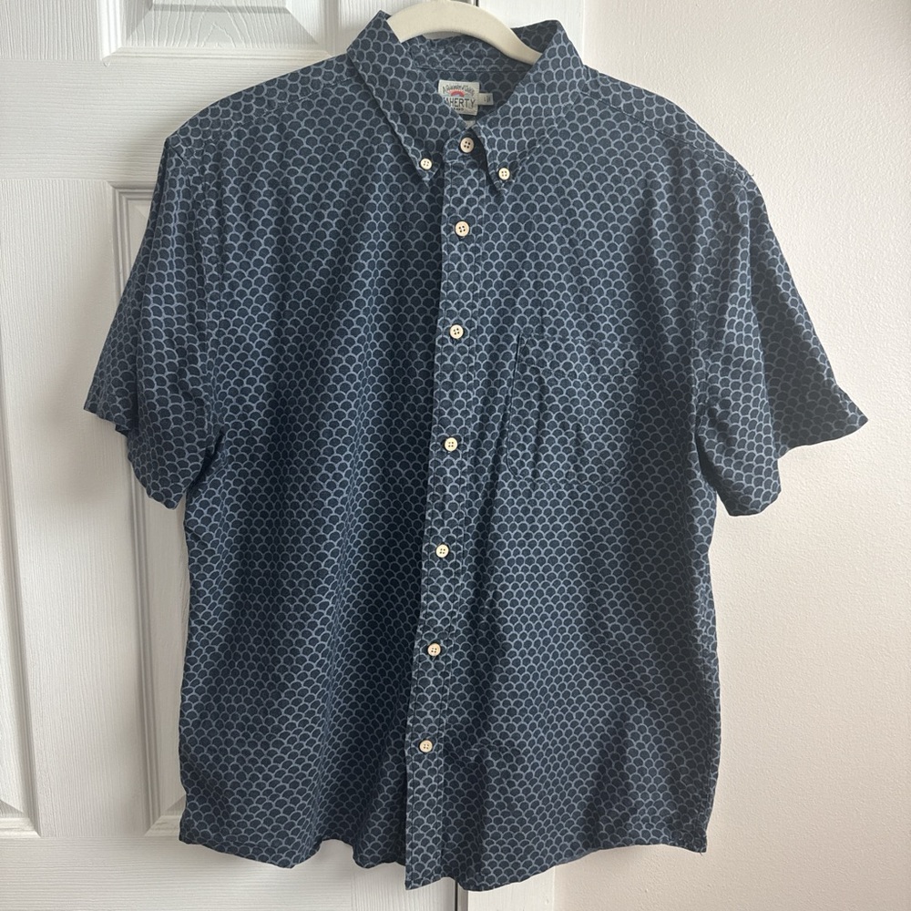 Faherty Black Geometric Button Down Shirt